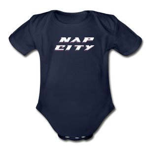 Nap City Short Sleeve Baby Bodysuit - dark navy