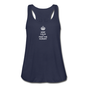 Keep Calm Flowy Tank Top by Bella - navy