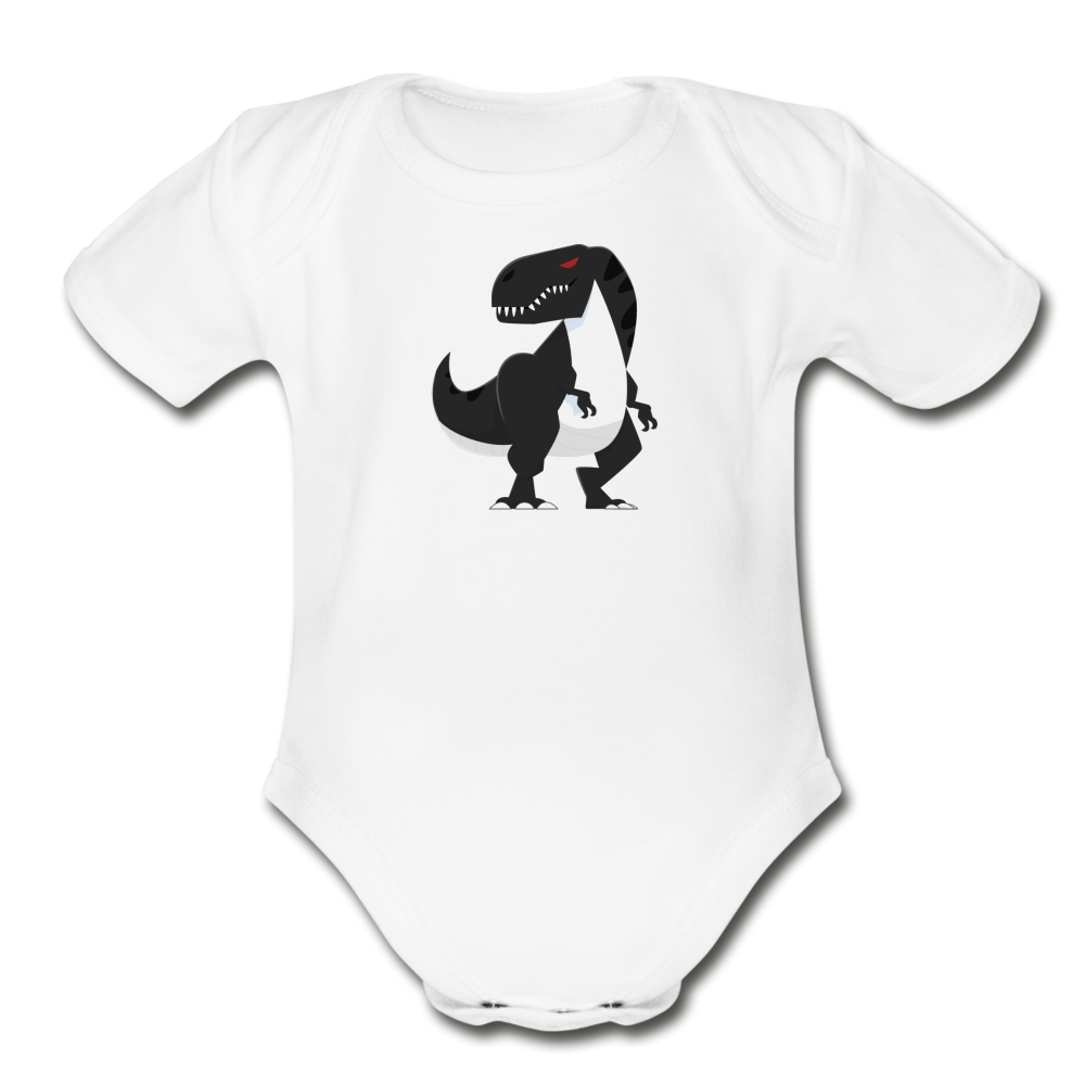 Cartoon T-Rex Baby Bodysuit - white