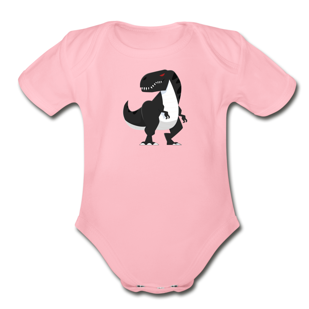 Cartoon T-Rex Baby Bodysuit - light pink