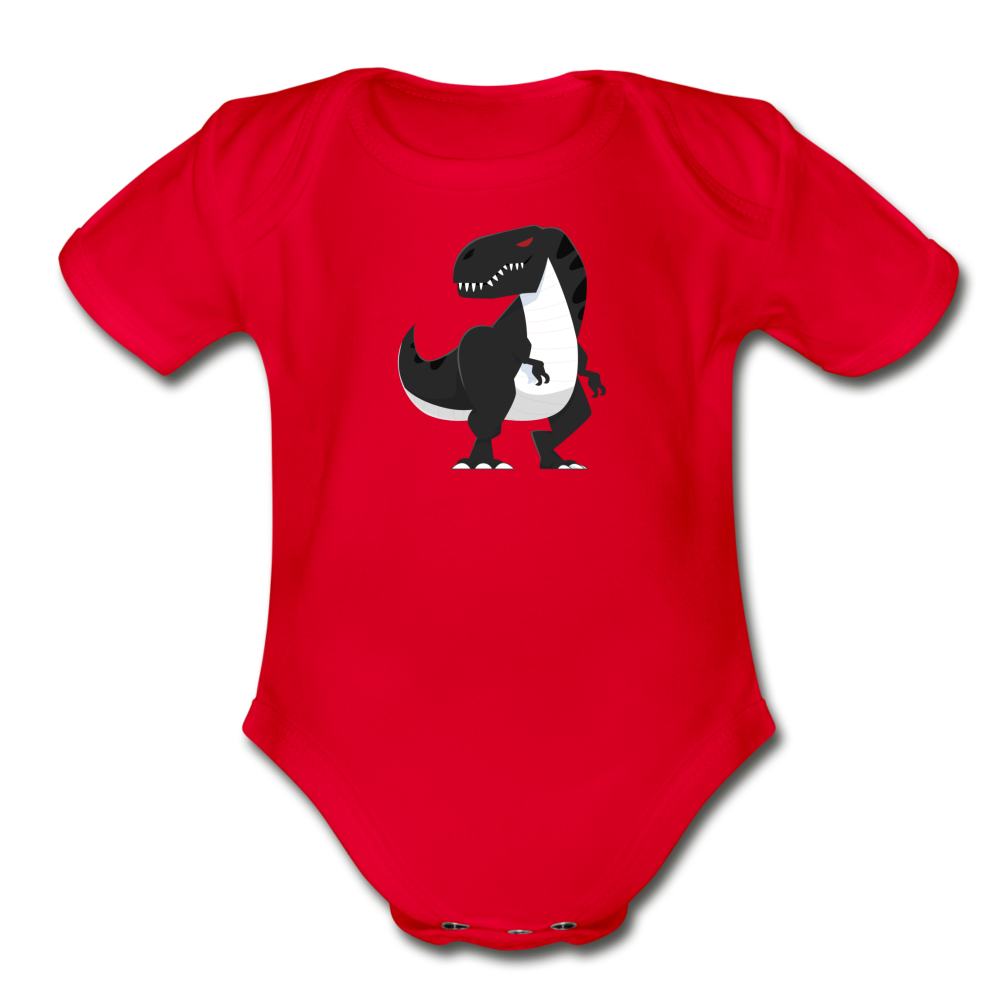Cartoon T-Rex Baby Bodysuit - red