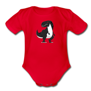 Cartoon T-Rex Baby Bodysuit - red
