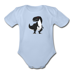 Cartoon T-Rex Baby Bodysuit - sky