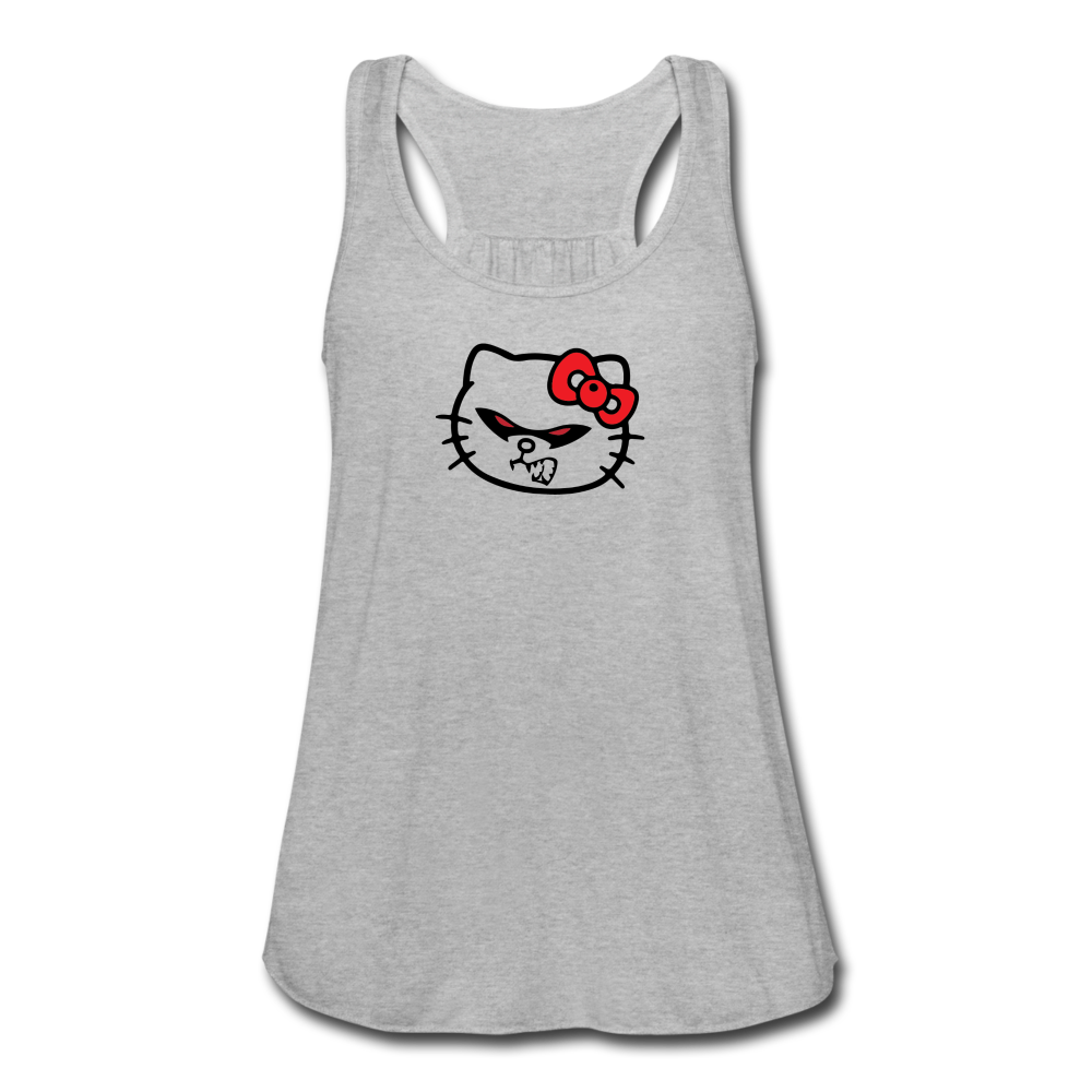 HELL-O Kitty Flowy Tank Top - heather gray