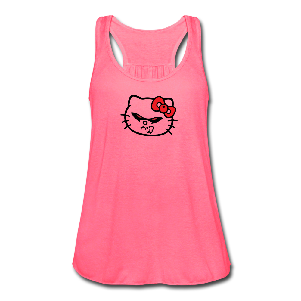 HELL-O Kitty Flowy Tank Top - neon pink