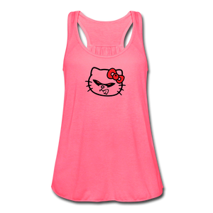 HELL-O Kitty Flowy Tank Top - neon pink