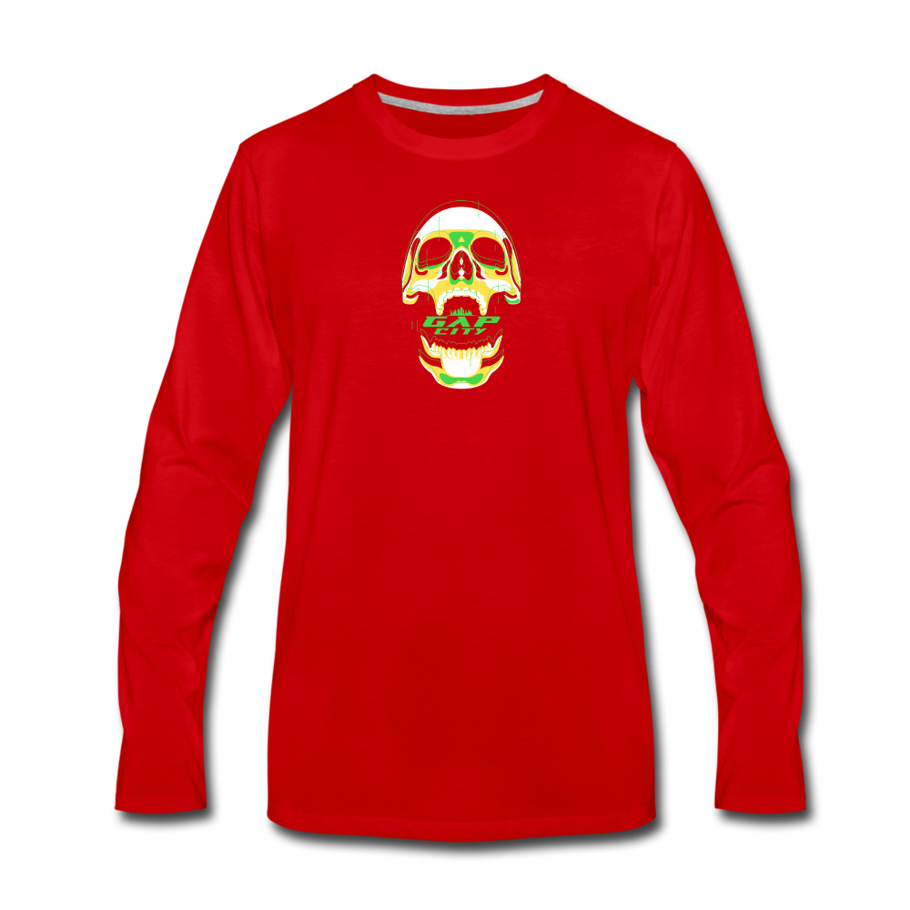 Skull Men's Long Sleeve T-Shirt - red