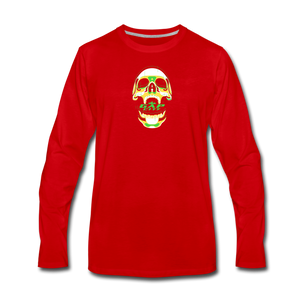 Skull Men's Long Sleeve T-Shirt - red