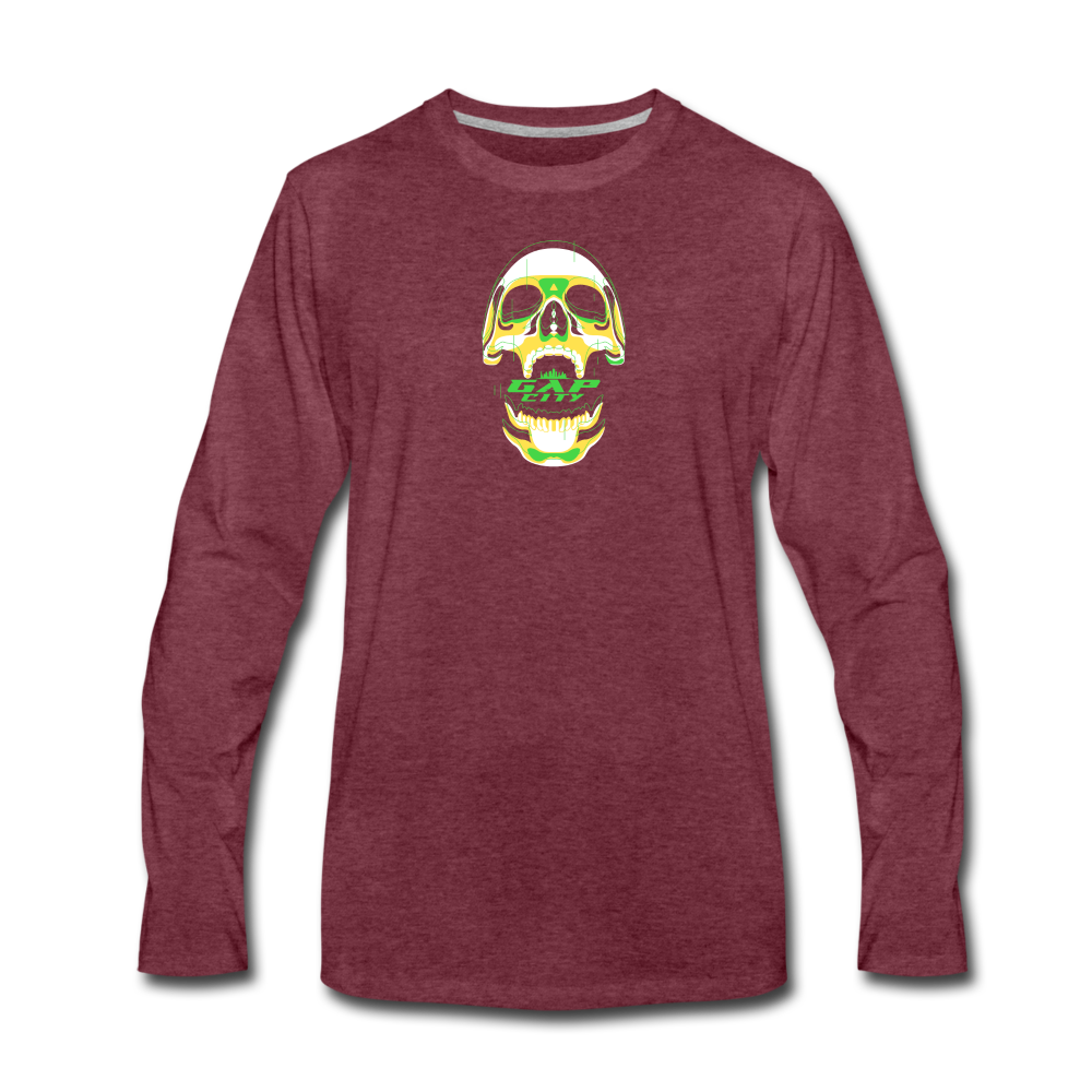 Skull Men's Long Sleeve T-Shirt - heather burgundy