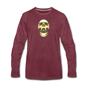 Skull Men's Long Sleeve T-Shirt - heather burgundy