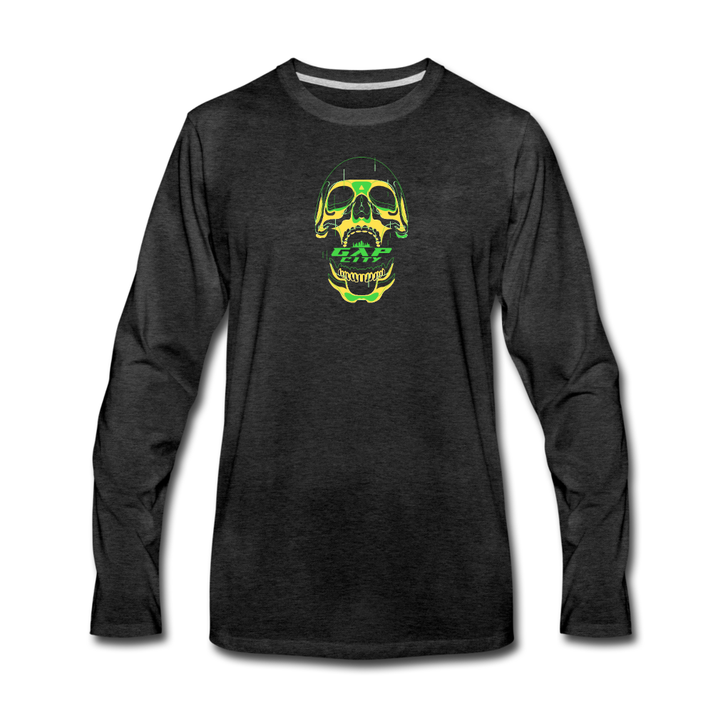 Skull Men's Long Sleeve T-Shirt - charcoal gray