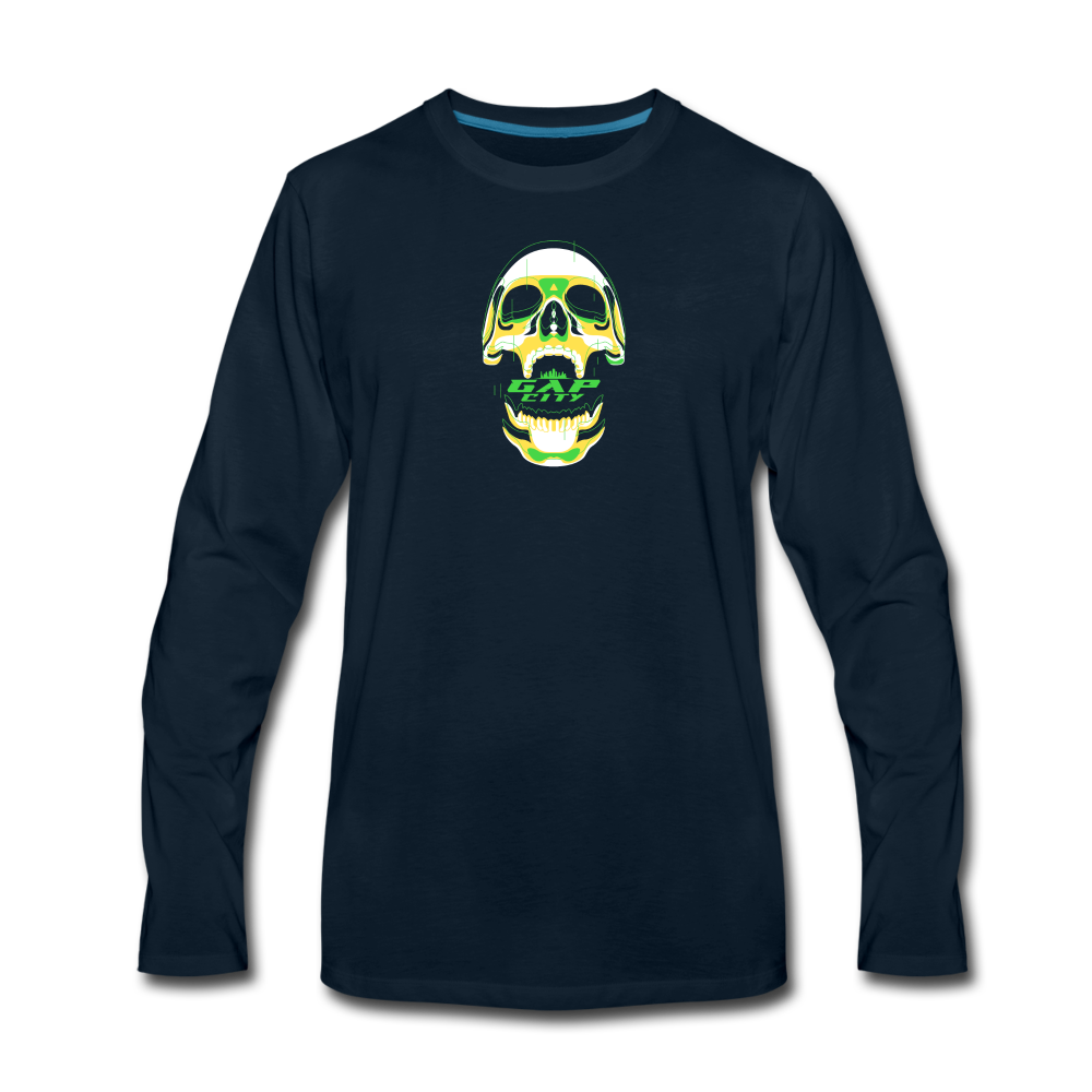 Skull Men's Long Sleeve T-Shirt - deep navy