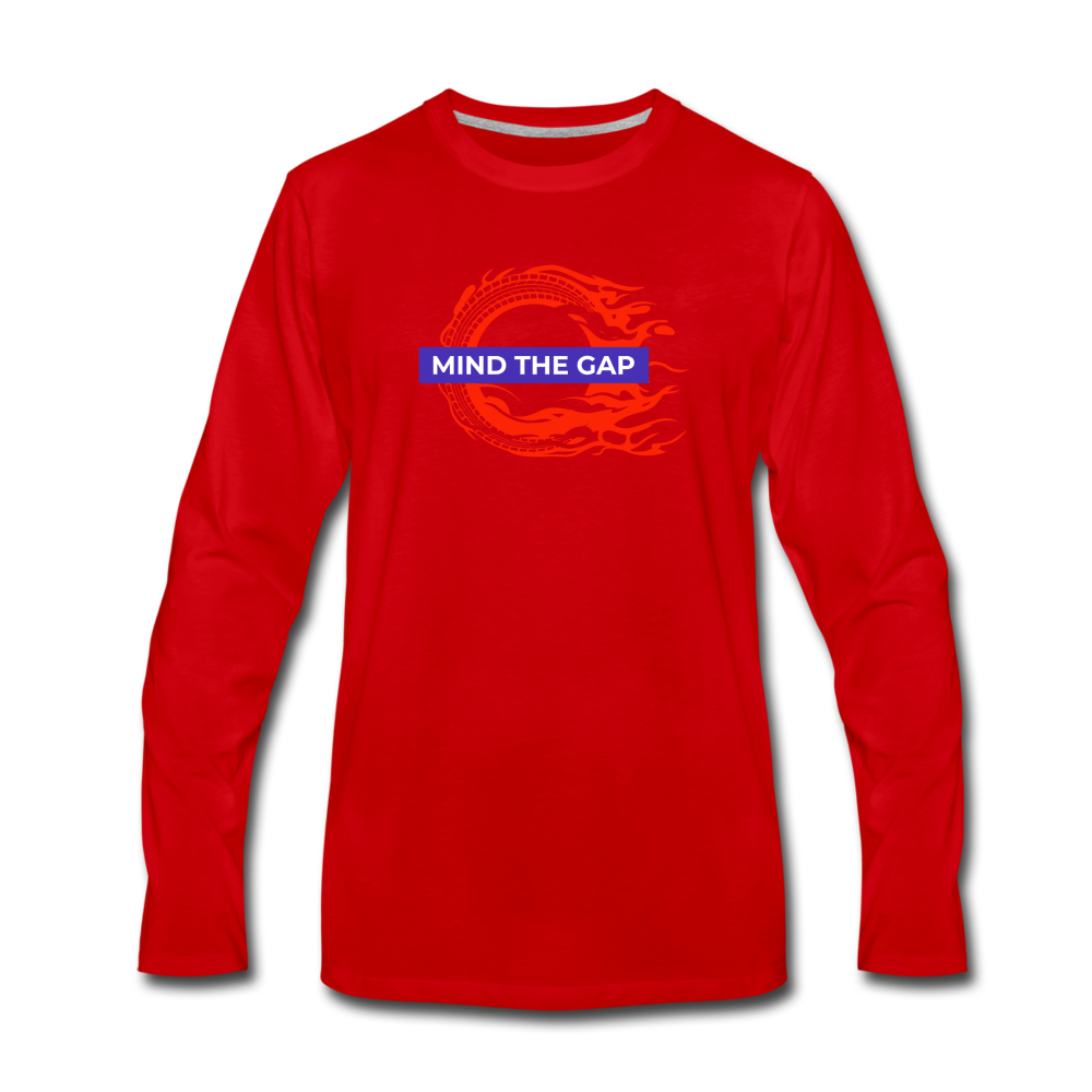Mind The Gap Men's Long Sleeve T-Shirt - red