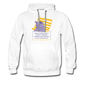 Concentrated Cat Men’s Hoodie - white