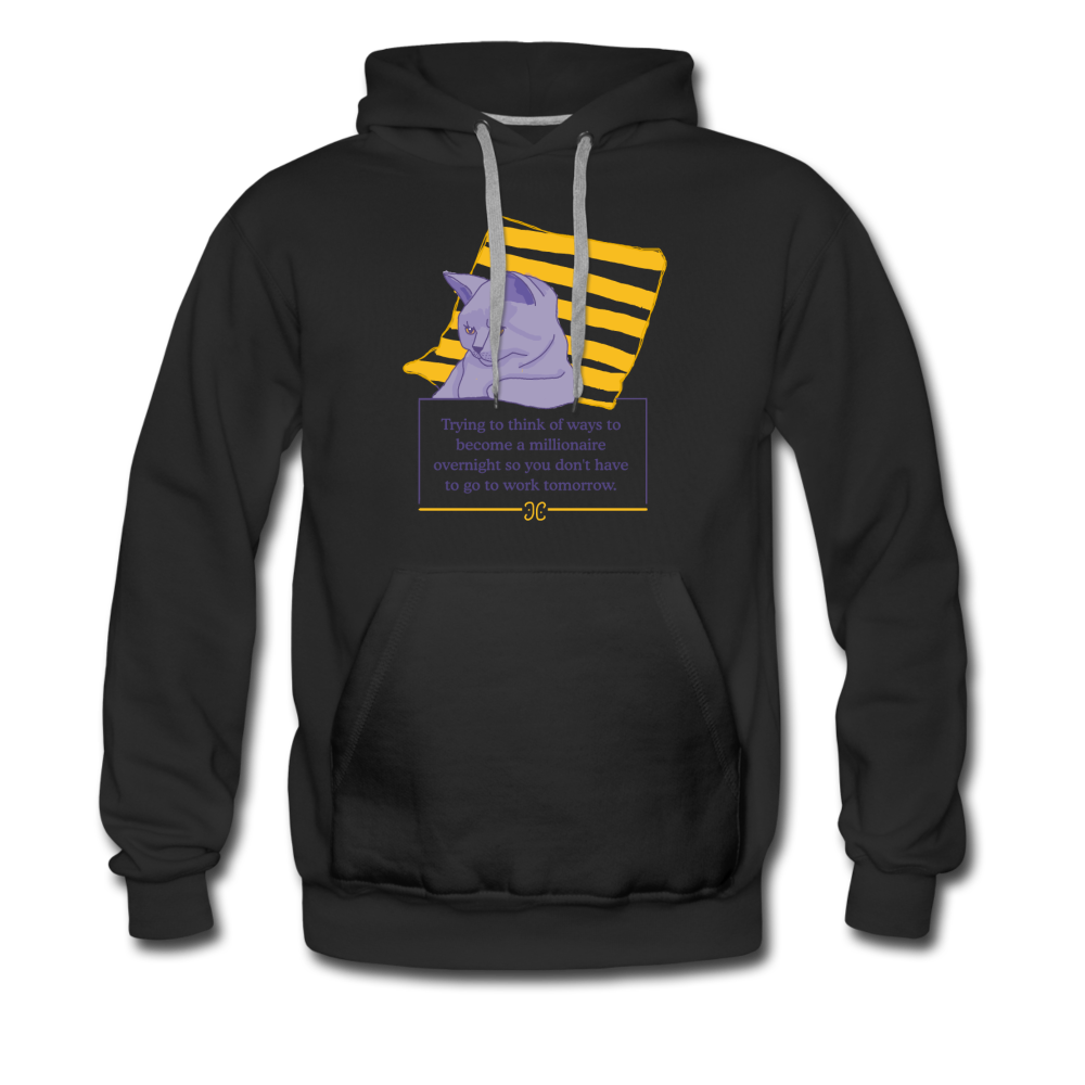Concentrated Cat Men’s Hoodie - black