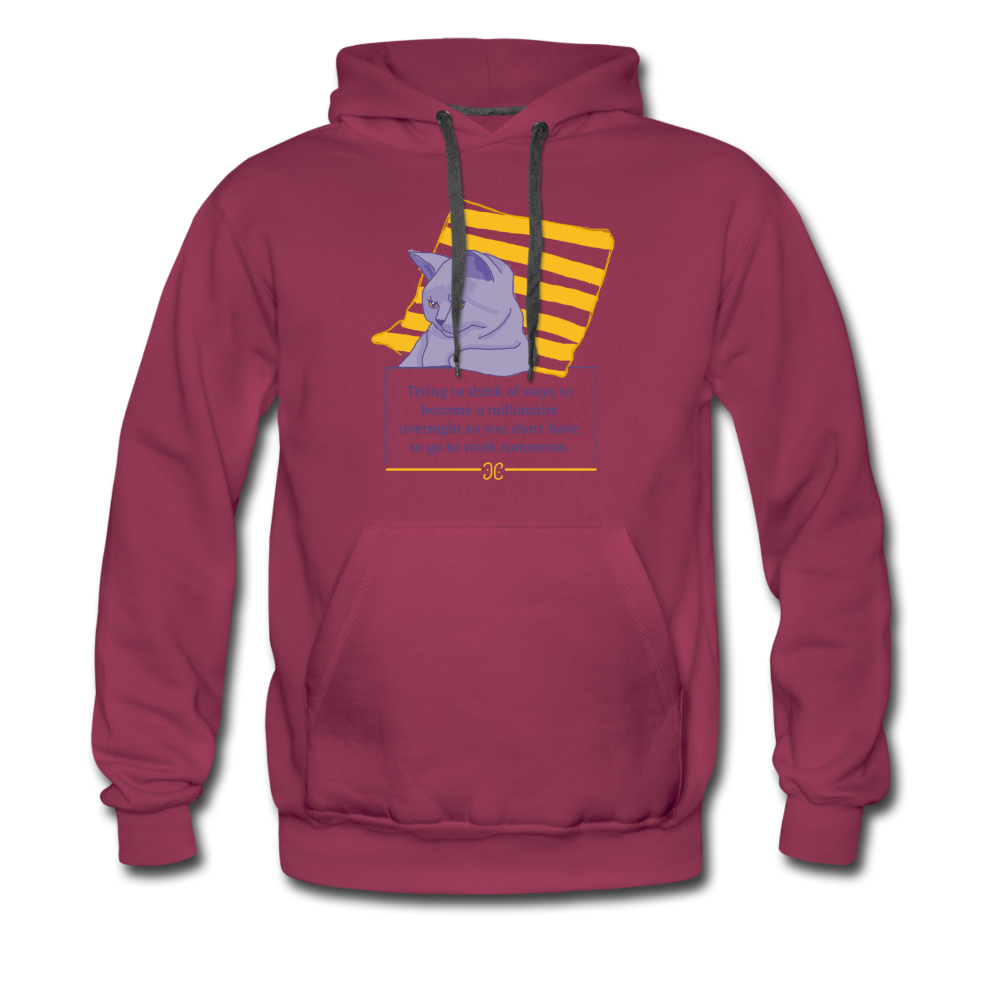 Concentrated Cat Men’s Hoodie - burgundy
