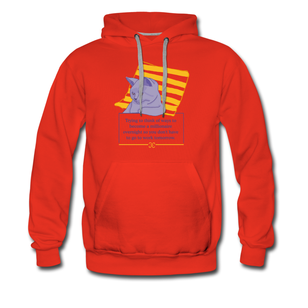 Concentrated Cat Men’s Hoodie - red