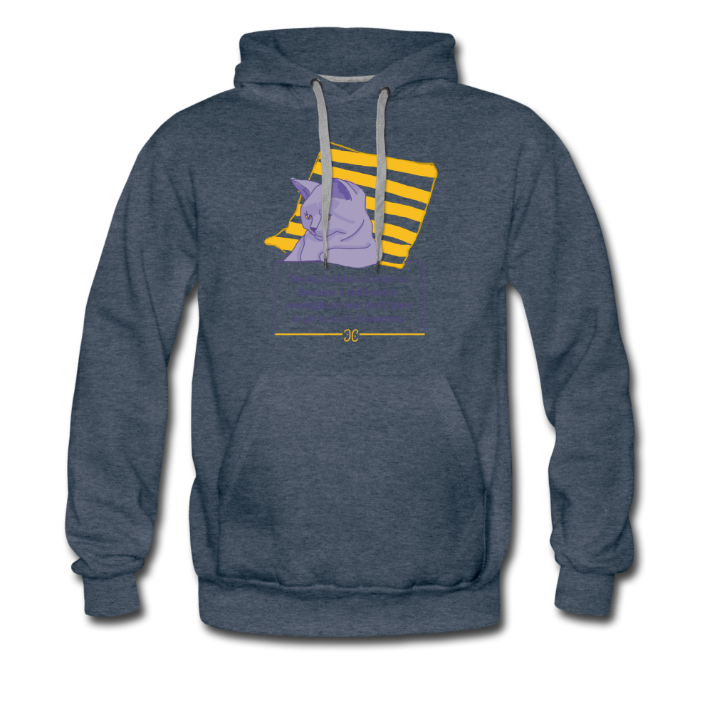 Concentrated Cat Men’s Hoodie - heather denim