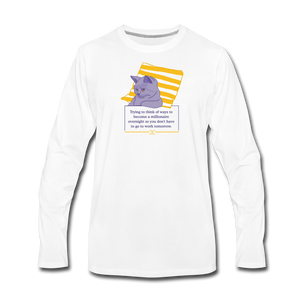 Concentrated Cat Men's Long Sleeve T-Shirt - white