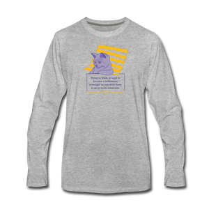 Concentrated Cat Men's Long Sleeve T-Shirt - heather gray