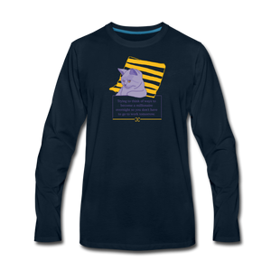 Concentrated Cat Men's Long Sleeve T-Shirt - deep navy