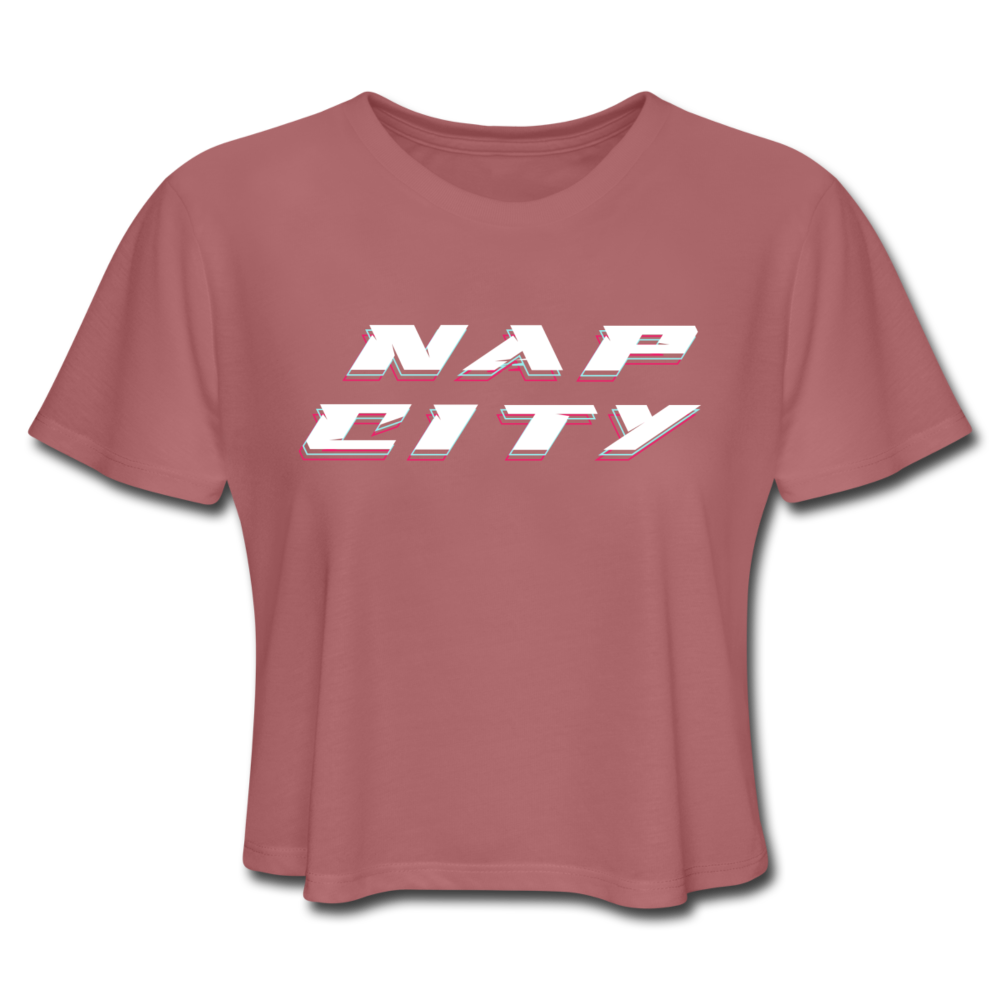 Nap City Women's Cropped T-Shirt - mauve
