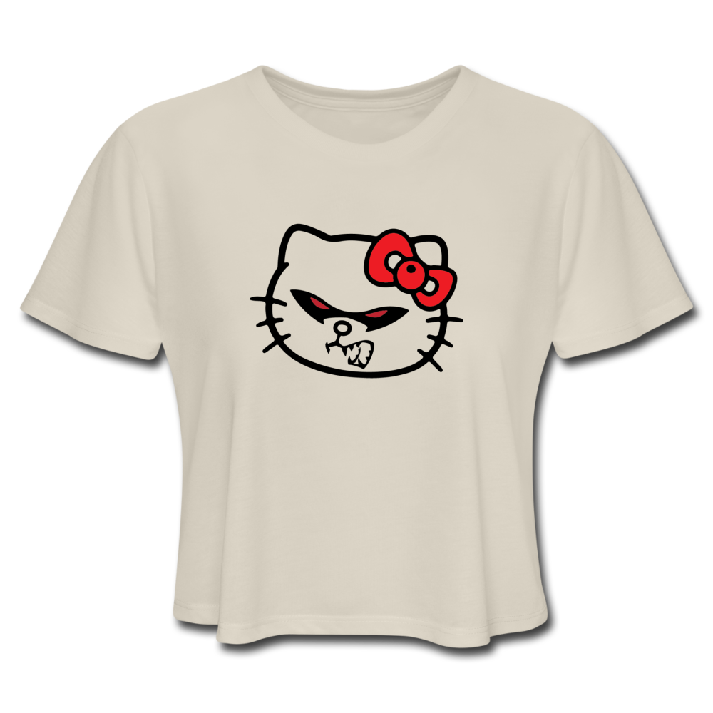 HELL-O Kitty Women's Cropped T-Shirt - dust